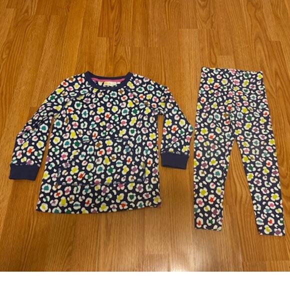 Mini Boden Starboard Navy Leopard Tunic Sweatshirt Set 4-5Y - Picture 2 of 4